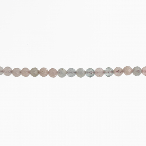 Colier argint pietre semipretioase microfatetate morganit de 3,5 mm   lungime 42 cm [1]