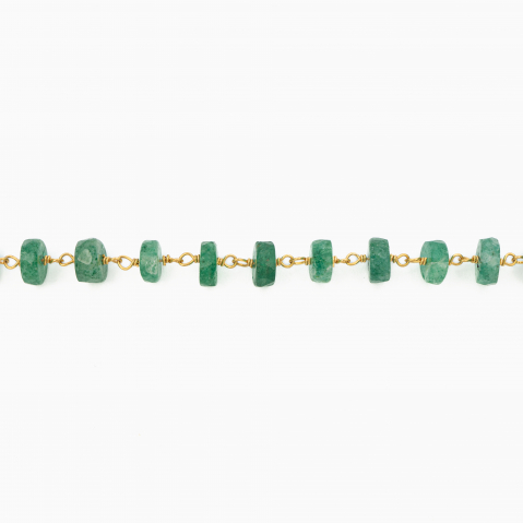 Colier argint pietre semipretioase microfatetate onix verde 6.5mm  lungime 42 cm [1]