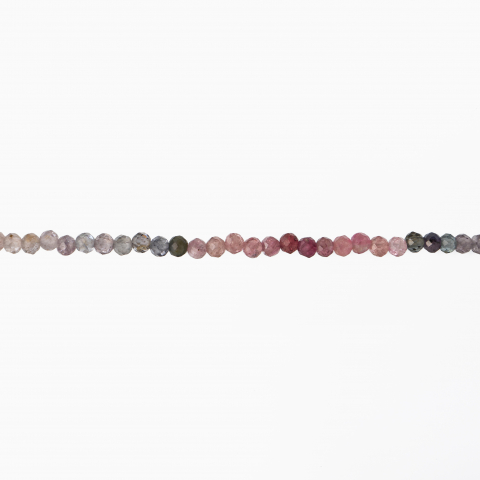 Colier argint pietre semipretioase microfatetate spinel roz in degrade de 3 mm  lungime 40-44 cm [1]