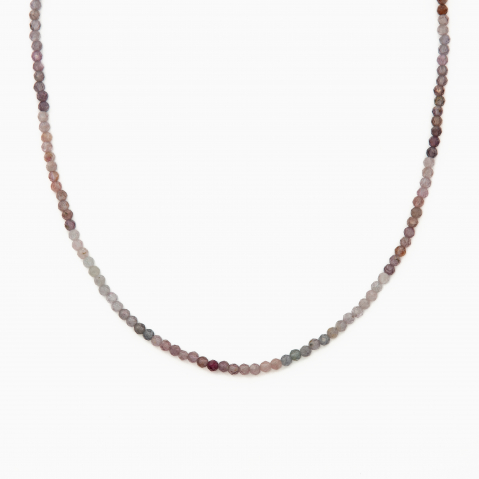 Colier argint pietre semipretioase microfatetate spinel roz in degrade de 3 mm  lungime 40-44 cm Coliere dama - Colier argint pietre semipretioase microfatetate spinel roz in degrade de 3 mm  lungime 40-44 cm