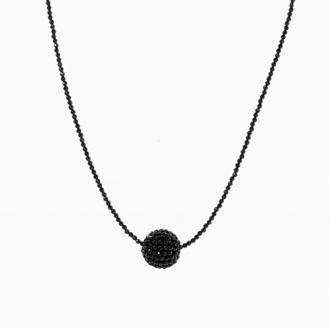 Oversized Finesse Collection - Colier argint pietre semipretioase spinel microfatetat de 2 mm bila de 16 mm