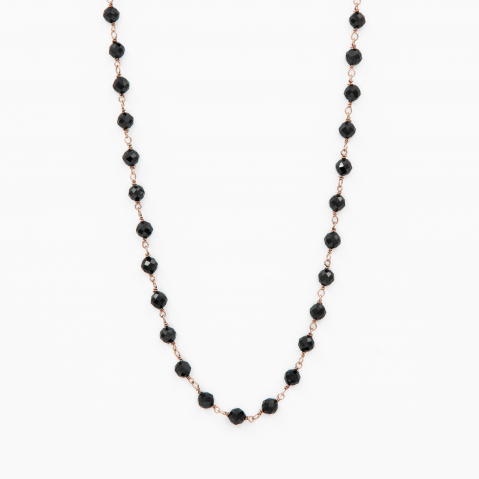Coliere dama - Colier argint pietre semipretioase spinel negru 2.5 mm  lungime 42 cm