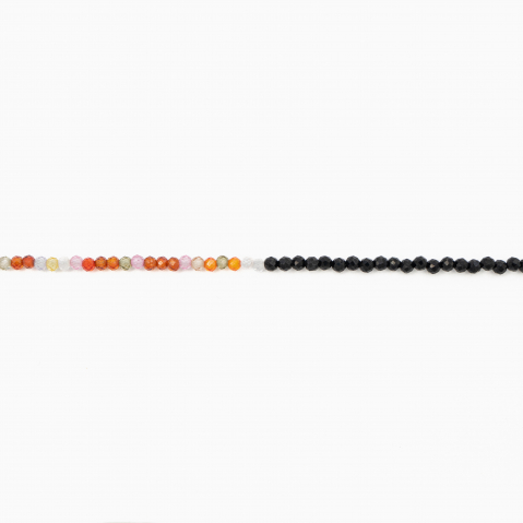 Colier argint pietre semipretioase spinel negru si zirconiu multicolor de 2 mm lungime 42 cm [1]
