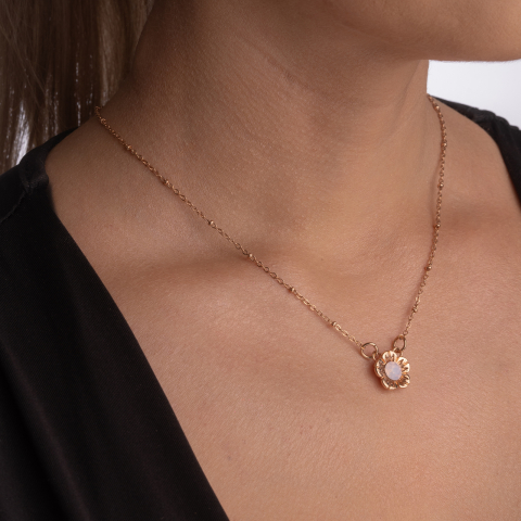 Colier cristale Austria rose opal elemente metalice placate cu aur [3]