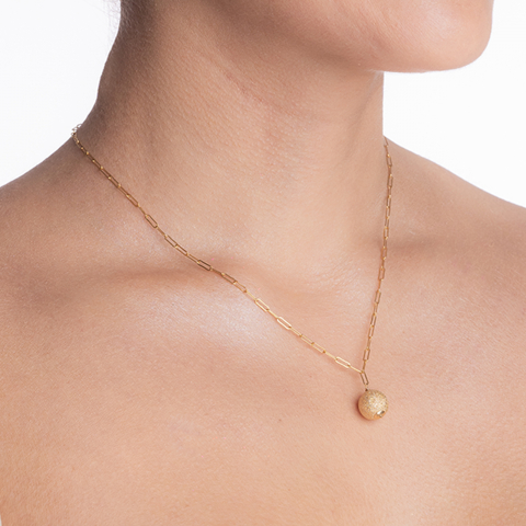 Colier/lant Gold Filed 1/20 cu bila de 10 mm lungime 41 cm [3]