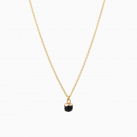 Coliere dama - Colier pandantiv onix forma neregulata diametrul 7 mm pe lant argint placat aur galben