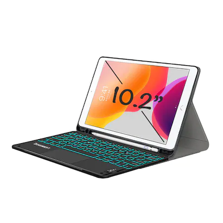 Tastatura Universala Wireless ZENKABEAT cu Touchpad si Husa de piele pentru iPad 7th Gen 2019, 8th Gen 2020, 9th Gen 2021,10.2” Baterie 500mAh [1]
