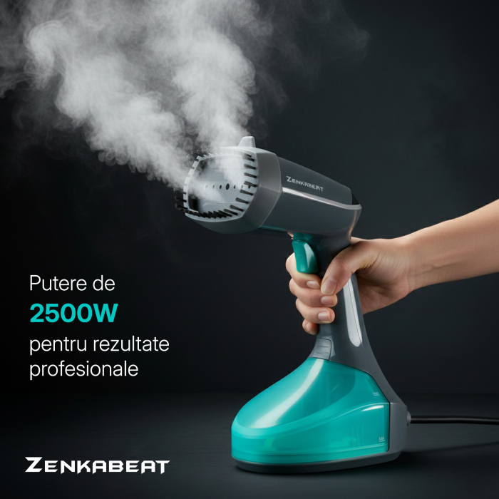 Aparat de calcat vertical Zenkabeat V10-Pro, Putere 2500W, Fier de Calcat portabil cu incalzire in 30 Secunde, Rezervor 340ml, Functie oprire automata, 4 Programe, Statie de calcat cu jet de abur 40g/ [3]