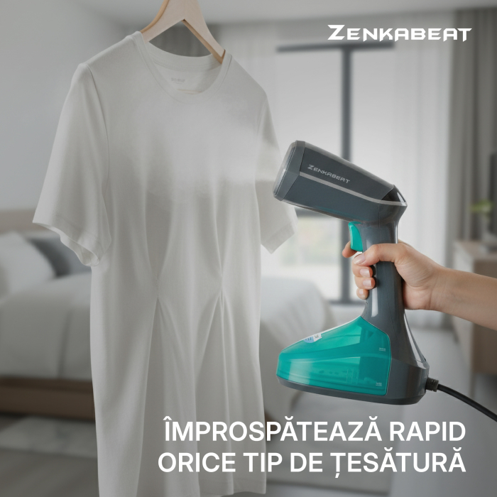 Aparat de calcat vertical Zenkabeat V10-Pro, Putere 2500W, Fier de Calcat portabil cu incalzire in 30 Secunde, Rezervor 340ml, Functie oprire automata, 4 Programe, Statie de calcat cu jet de abur 40g/ [6]