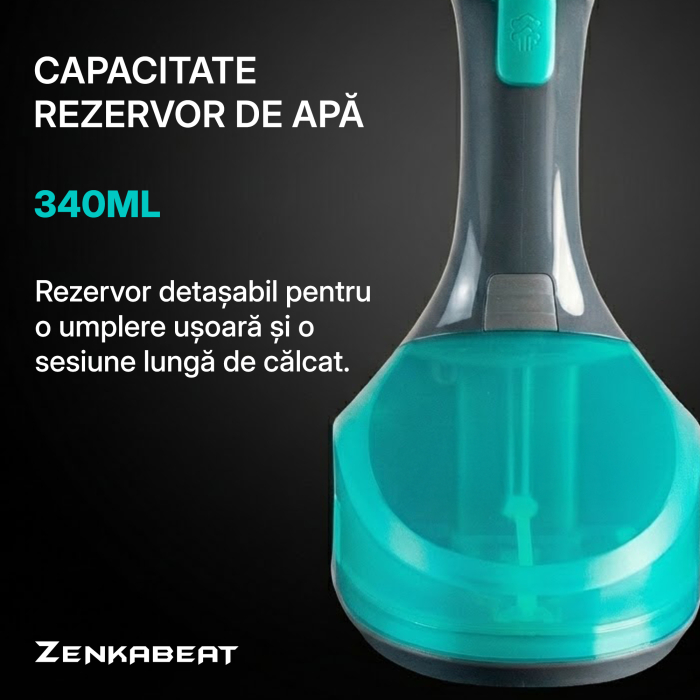 Aparat de calcat vertical Zenkabeat V10-Pro, Putere 2500W, Fier de Calcat portabil cu incalzire in 30 Secunde, Rezervor 340ml, Functie oprire automata, 4 Programe, Statie de calcat cu jet de abur 40g/ [7]