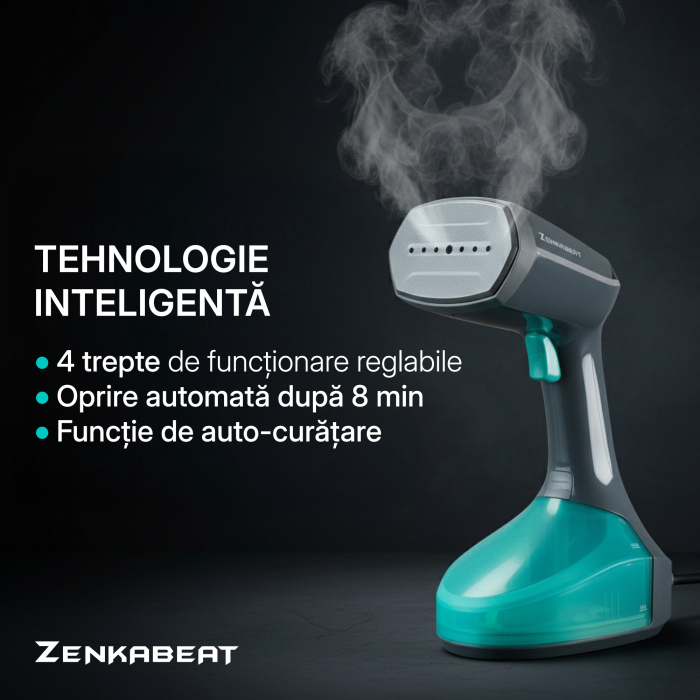 Aparat de calcat vertical Zenkabeat V10-Pro, Putere 2500W, Fier de Calcat portabil cu incalzire in 30 Secunde, Rezervor 340ml, Functie oprire automata, 4 Programe, Statie de calcat cu jet de abur 40g/ [5]