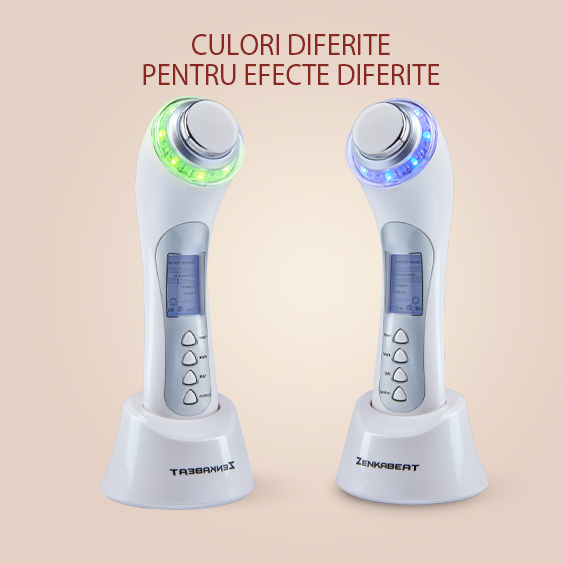 Aparat profesional pentru Tratament curatare faciala completa, Zenkabeat 10T-Plus, Dispozitiv masaj facial, Anti rid, anti imbatranire, Functie tratare acnee si cosuri, Ioni Negativi-pozitivi [6]