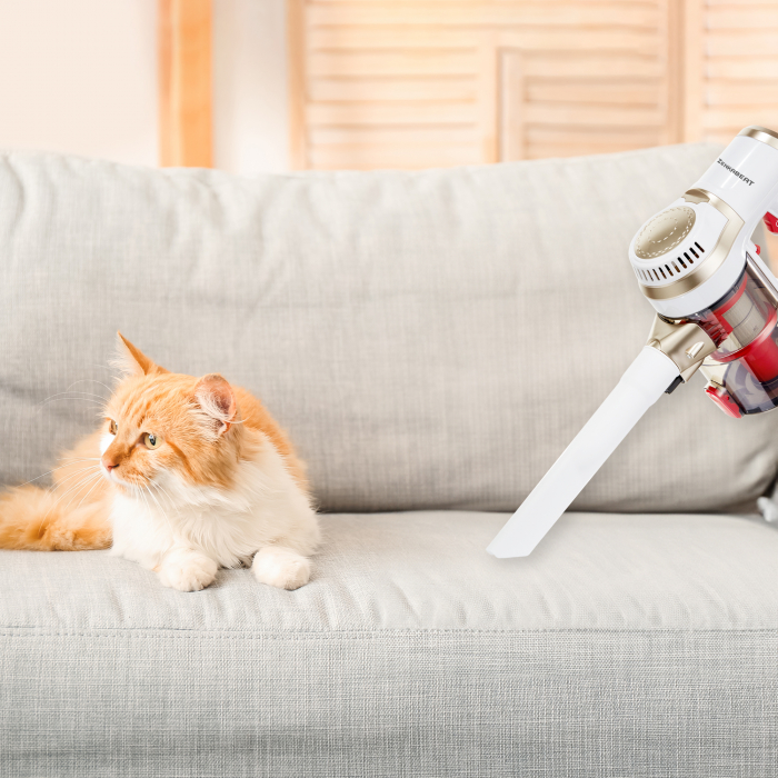 Aspirator vertical fara fir 2in1 Zenkabeat X-89 V2 Max, filtru true-hepa, perie animale, 22.2V, 220W, functie Turbo, autonomie pana la 45min, Tehnologie Wide-Clean, zgomot redus, Alb [7]