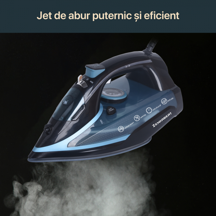 Resigilat Fier de calcat Zenkabeat ST-03 Ultra, 3000W, Rezervor 350ml, Functie auto curatare, Auto oprire, Talpa Ceramica Auto-Clean, Sistem Anticalcar, debit de abur continuu de 55g/min si jet de abu [4]