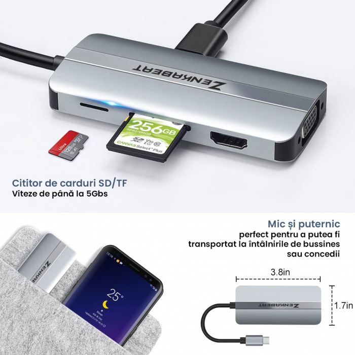 Hub Adaptor Type-C Pro Zenkabeat 8-1 [7]