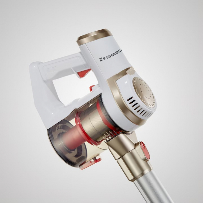 Resigilat Aspirator vertical fara fir 2n1 Zenkabeat X-89 V2 Max, 2x filtru true-hepa,18-28 KPA 220W, functie Turbo, autonomie pana la 45min, Perie Led si Electrica, Baterie 15000 Mah Alb [2]