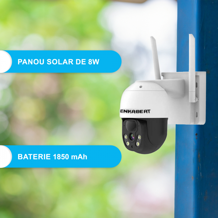 Resigilat - Camera de supraveghere cu SIM 4G si panou solar Zenkabeat Q8-Ultra View, 5MP Full HD, Clear Night Vision mode, Senzori smart miscare, Motion, functie PIR, comunicare bidirectionala, acumul [3]