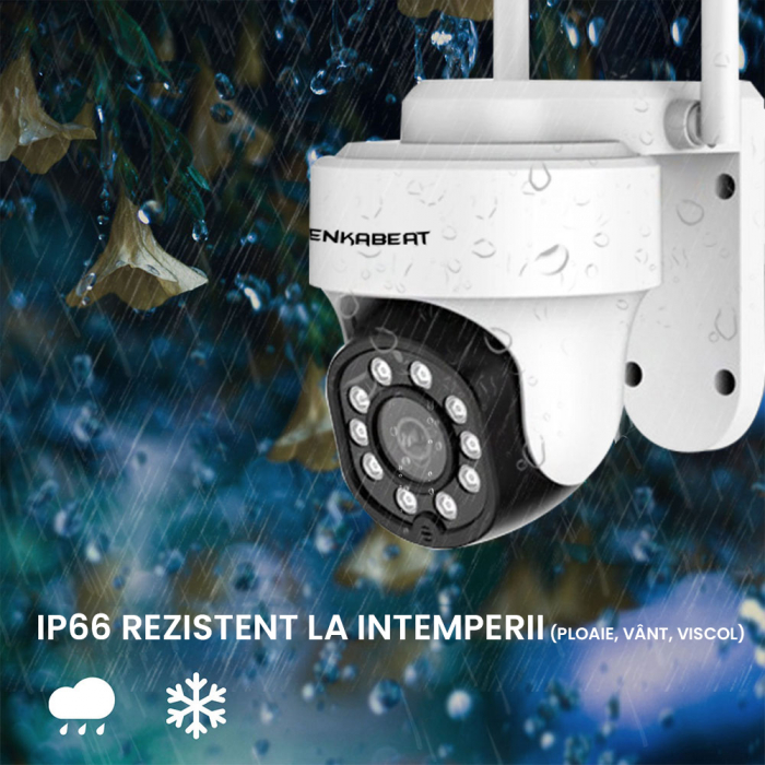 Resigilat Camera de supraveghere WIFi Zenkabeat Q10,3MP Full HD, CCTV, montare exterior interior, Clear Night Vision mode, senzori smart miscare, comunicare bidirectionala, functie rotire, Alba [5]