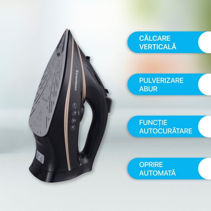 Resigilat Fier de calcat Zenkabeat Ultimate Power-Steam ST2, 3000W, Rezervor aparat 360ml, Functie auto curatare, Auto oprire, Talpa Ceramica Auto-Clean, Sistem Anticalcar, Jet de abur 260g/min [6]