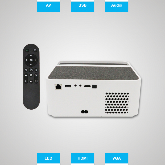 Resigilat Videoproiector ZENKABEAT ZK8320-Ultra, Android WiFi, Bluetooth, 15000 Lumeni, Portabil, Rezolutie 1920 x 1080 Full HD, Support 8K, LED, HDMI, VGA, AV, USB, Audio [4]