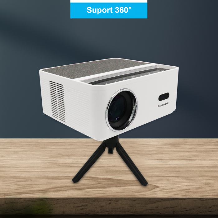 Resigilat Videoproiector ZENKABEAT ZK8320-Ultra, Android WiFi, Bluetooth, 15000 Lumeni, Portabil, Rezolutie 1920 x 1080 Full HD, Support 8K, LED, HDMI, VGA, AV, USB, Audio [2]
