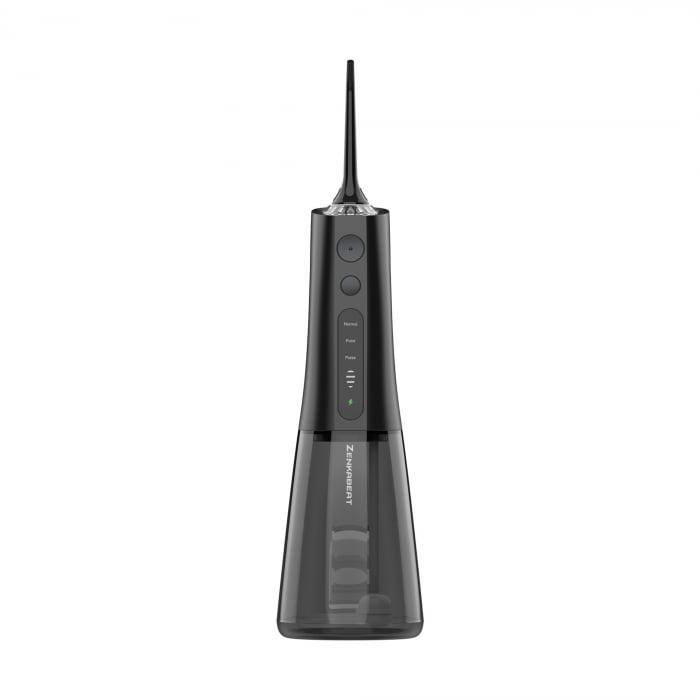 Irigator Oral Profesional ZENKABEAT Portabil pentru Dus Bucal, 12 Programe de Lucru, Smart Cleaning Technology, 1800 Impulsuri/min, 7 Capete, Rezervor 300ml, IPX7 Waterproof, Negru [2]