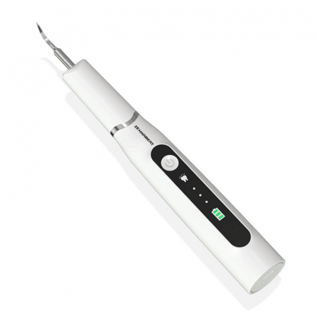 Dispozitiv pentru Curatarea Dintilor ZENKABEAT , Eliminare Tartru, Baterie 500 mAh, 3 Moduri de Lucru, Incarcare USB, Silentios, Alb [1]