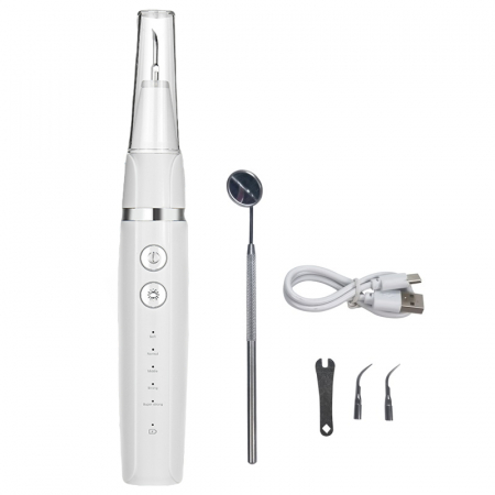 Dispozitiv pentru eliminare tartru, ZENKABEAT Smart Sonic Pro, 5 moduri de lucru, Ultrasonic, Alb [4]