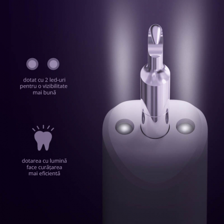 Dispozitiv pentru Curatarea Dintilor ZENKABEAT , Eliminare Tartru, Baterie 500 mAh, 3 Moduri de Lucru, Incarcare USB, Silentios, Alb [7]