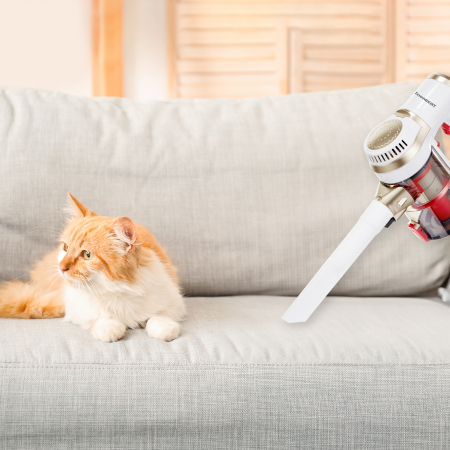 Aspirator vertical fara fir 2in1 Zenkabeat X-89 V2 Max, filtru true-hepa, perie animale, 22.2V, 220W, functie Turbo, autonomie pana la 45min, Tehnologie Wide-Clean, zgomot redus, Alb [6]