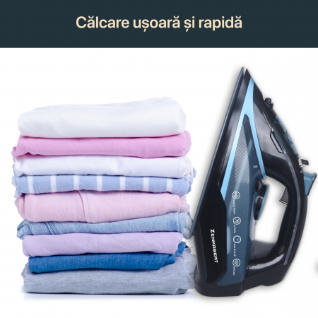 Resigilat Fier de calcat Zenkabeat ST-03 Ultra, 3000W, Rezervor 350ml, Functie auto curatare, Auto oprire, Talpa Ceramica Auto-Clean, Sistem Anticalcar, debit de abur continuu de 55g/min si jet de abu [5]