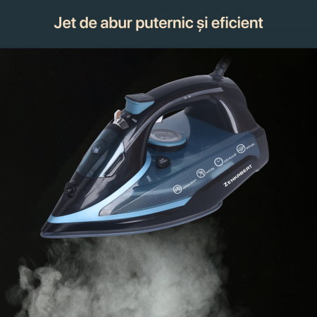 Resigilat Fier de calcat Zenkabeat ST-03 Ultra, 3000W, Rezervor 350ml, Functie auto curatare, Auto oprire, Talpa Ceramica Auto-Clean, Sistem Anticalcar, debit de abur continuu de 55g/min si jet de abu [3]