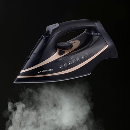Fier de calcat Zenkabeat Ultimate Power-Steam ST2, 3000W, Rezervor aparat 360ml, Functie auto curatare, Auto oprire, Talpa Ceramica Auto-Clean, Sistem Anticalcar, Jet de abur 260g/min, Negru/Auriu [3]
