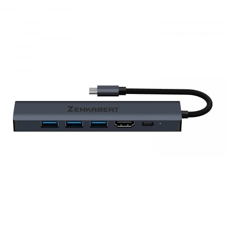 Hub Adaptor Type-C Pro6 Zenkabeat 6-1, 3x USB, 1x HDMI, 1x Type C, Port Internet 1000 Mbps, Negru [3]
