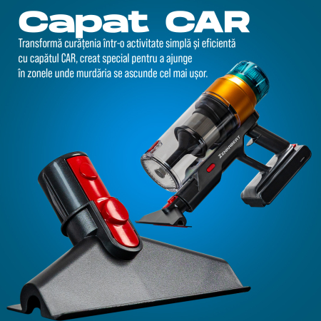 Resigilat Aspirator vertical fara fir Zenkabeat XC400, 2in1: aspirator vertical sau de mana, Tub extensibil, acumulator Li 29.6V, 400W Brushless, autonomie pana la 60 min, Baterie 17600 Mah, Perie Led [5]