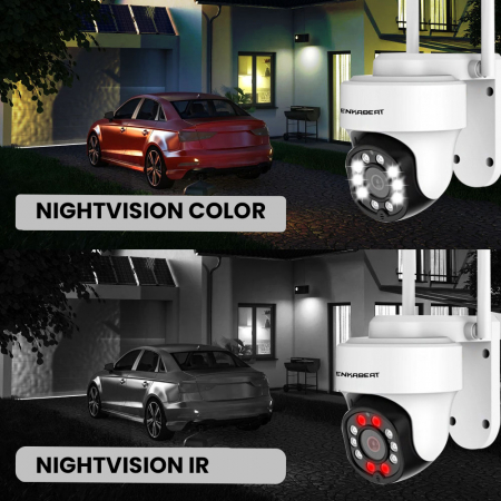 Resigilat Camera de supraveghere WIFi Zenkabeat Q10,3MP Full HD, CCTV, montare exterior interior, Clear Night Vision mode, senzori smart miscare, comunicare bidirectionala, functie rotire, Alba [6]