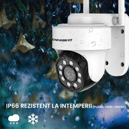 Resigilat Camera de supraveghere WIFi Zenkabeat Q10,3MP Full HD, CCTV, montare exterior interior, Clear Night Vision mode, senzori smart miscare, comunicare bidirectionala, functie rotire, Alba [4]