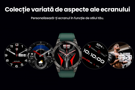 Resigilat - Ceas smartwatch Zenkabeat BT30 Ultra, ecran HD Amoled 1.43 inch, notificari, apeluri Bluetooth, monitorizari, compatibilitate universala, 2 Curele [5]