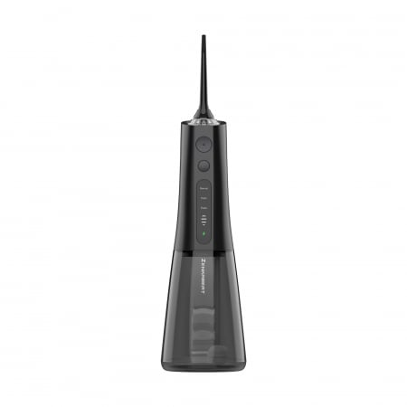 Irigator Oral Profesional ZENKABEAT Portabil pentru Dus Bucal, 12 Programe de Lucru, Smart Cleaning Technology, 1800 Impulsuri/min, 7 Capete, Rezervor 300ml, IPX7 Waterproof, Negru [1]