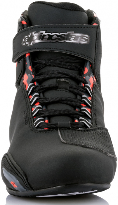 Ghete Moto Sektor Waterproof, Negru-Rosu [2]