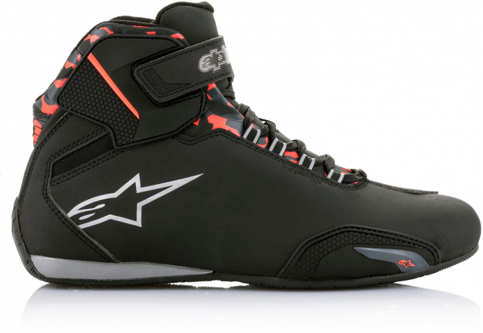 Ghete Moto Sektor Waterproof, Negru-Rosu [4]