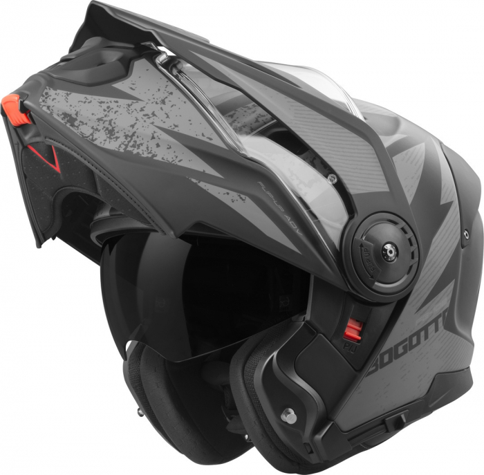 Casca Bogotto FG-102 Safari Fiberglass Enduro flip-up Negru Gri Mat [2]
