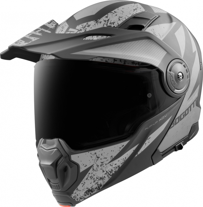 Casca Bogotto FG-102 Safari Fiberglass Enduro flip-up Negru Gri Mat [3]