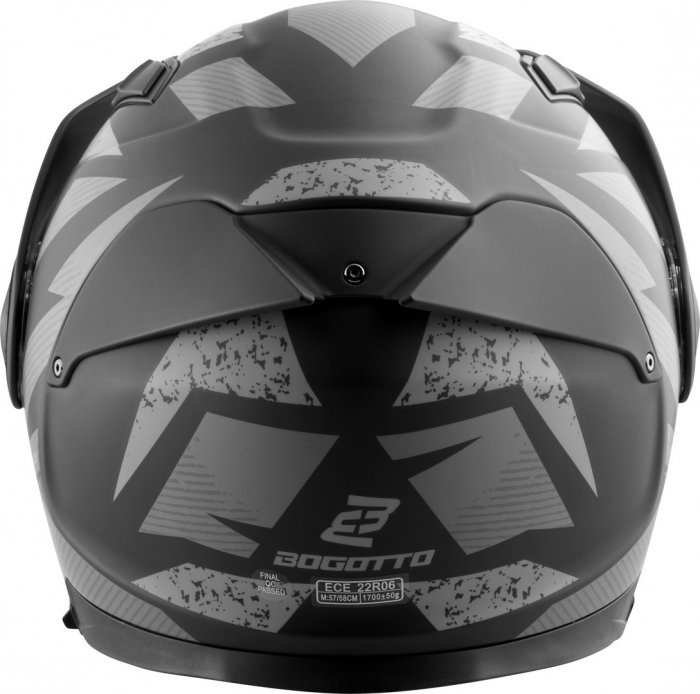 Casca Bogotto FG-102 Safari Fiberglass Enduro flip-up Negru Gri Mat [6]