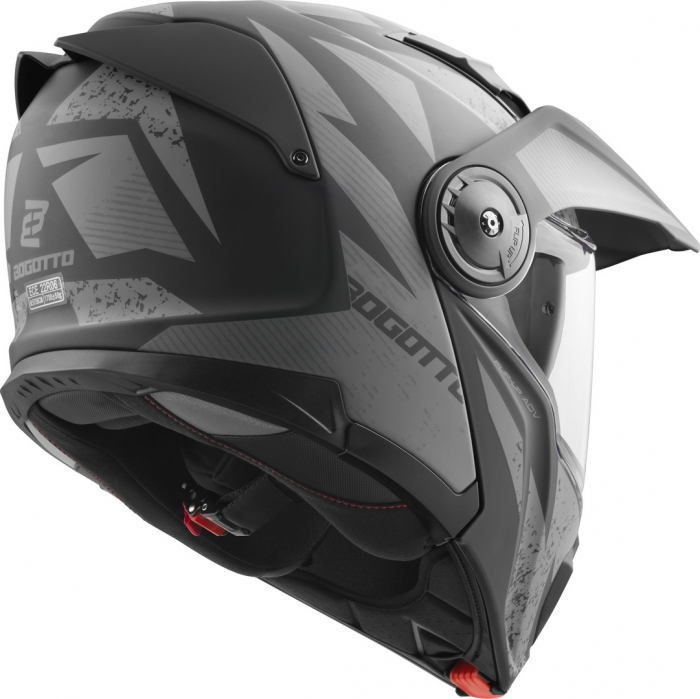 Casca Bogotto FG-102 Safari Fiberglass Enduro flip-up Negru Gri Mat [7]