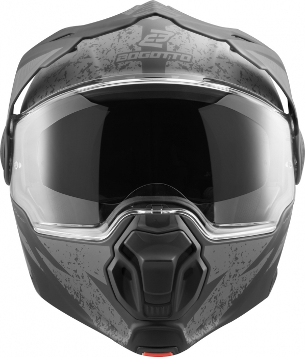Casca Bogotto FG-102 Safari Fiberglass Enduro flip-up Negru Gri Mat [4]