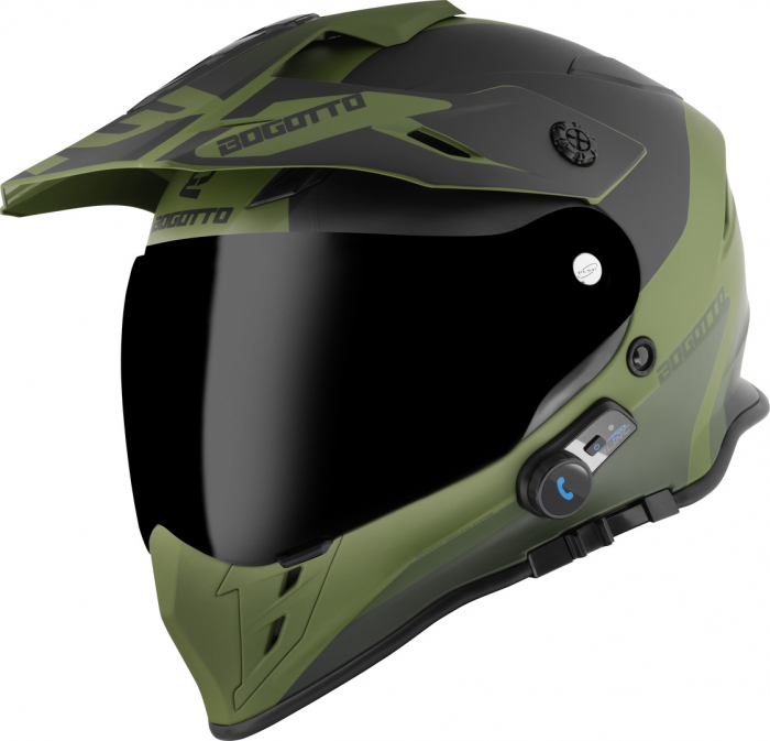 Casca Bogotto H331 BT Tour EVO Bluetooth Enduro Verde Mat [2]