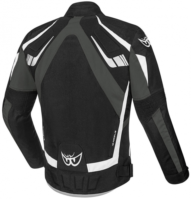 Geaca moto textil Berik Radic, Negru-Alb-Gri [2]