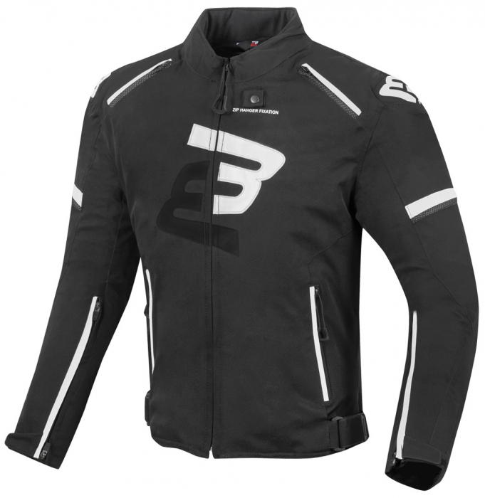 Geaca Moto Textila Impermeabila Bogotto Sparrow, Negru/Alb [1]