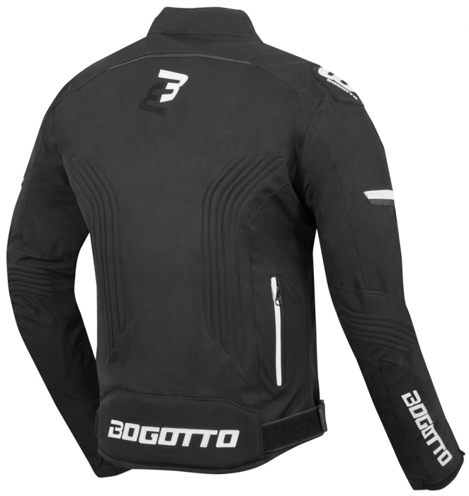 Geaca Moto Textila Impermeabila Bogotto Sparrow, Negru/Alb [2]